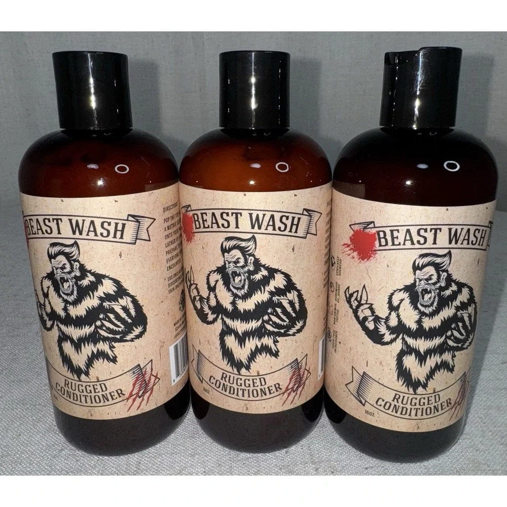 Johnny‎ Slicks Beast Wash Conditioner LOT of 3 16 oz Rugged